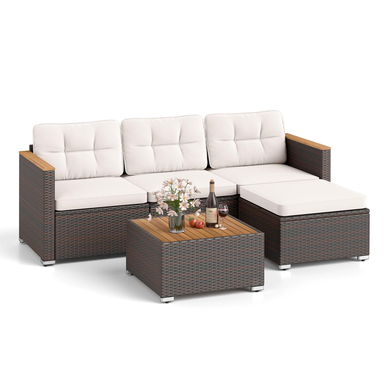 Ensemble de mobilier de patio Tangkula 5 pièces